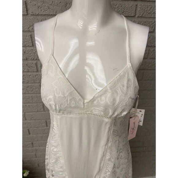 Linea Donatella Women White Flower Sheer Lace Lingerie Nightgown Size S NWT - Picture 4 of 11